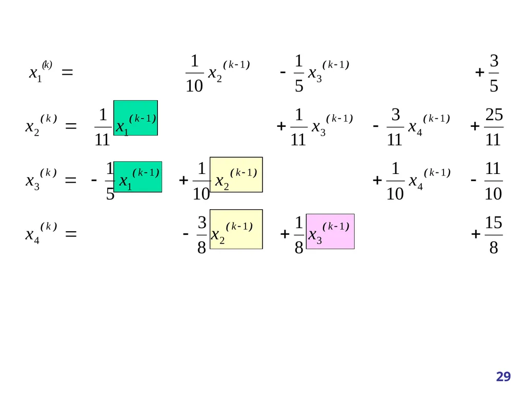 Linear Systems – Iterative methods Jacobi Method - slide 29 of 69