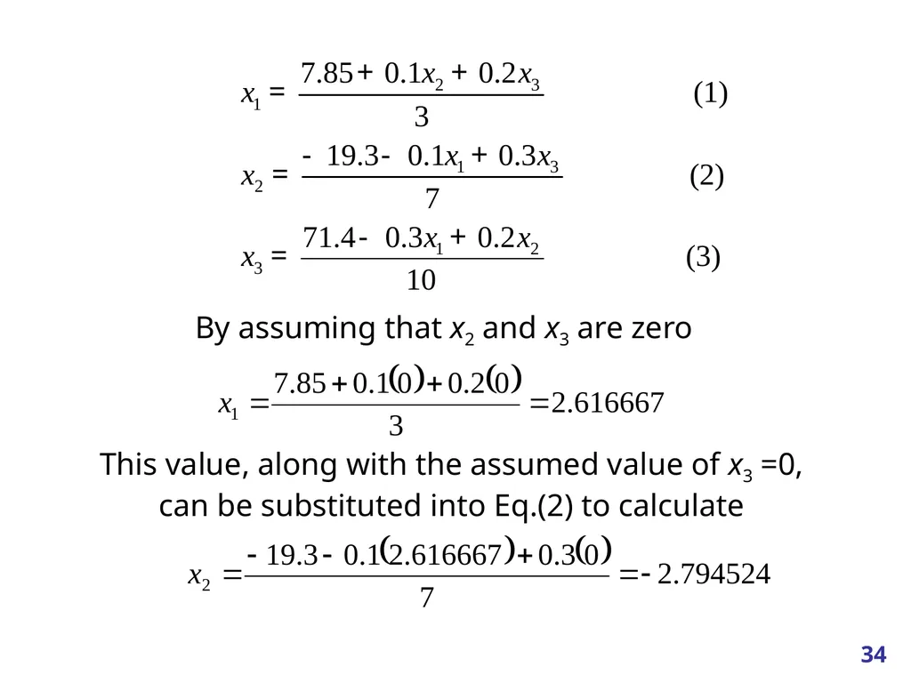 Linear Systems – Iterative methods Jacobi Method - slide 34 of 69