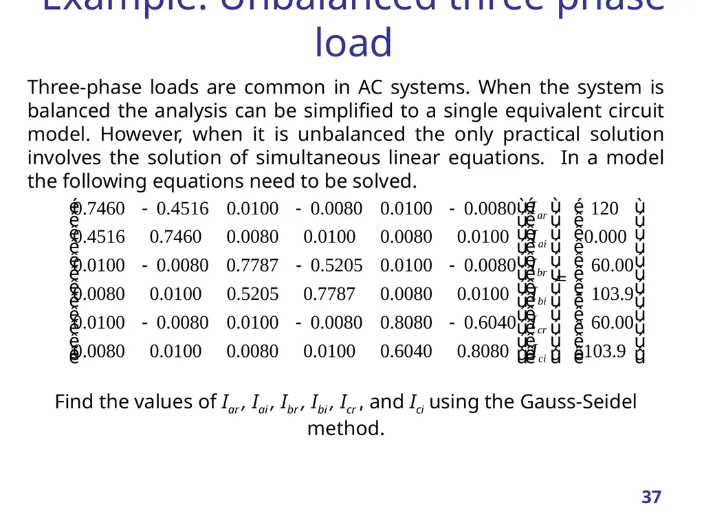 Linear Systems – Iterative methods Jacobi Method - slide 37 of 69