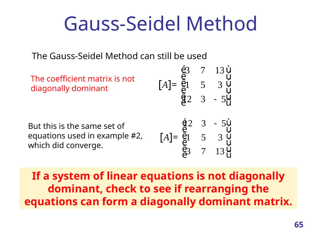 Linear Systems – Iterative methods Jacobi Method - slide 65 of 69
