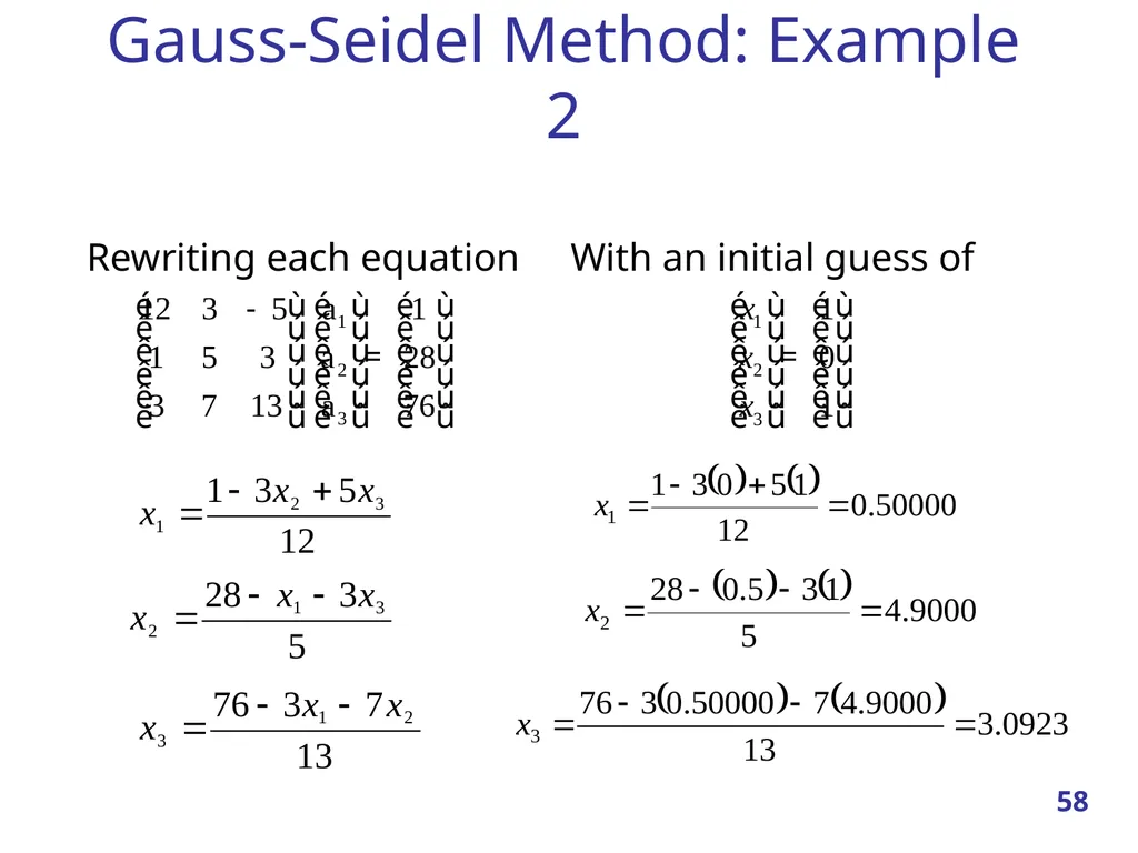 Linear Systems – Iterative methods Jacobi Method - slide 58 of 69
