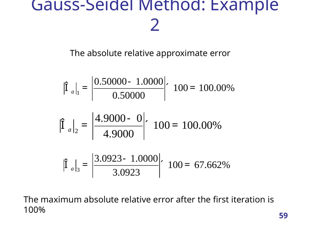 Linear Systems – Iterative methods Jacobi Method - slide 59 of 69