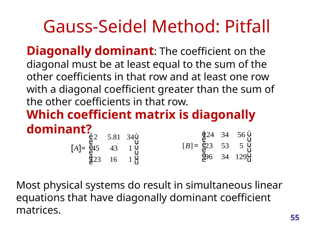 Linear Systems – Iterative methods Jacobi Method - slide 55 of 69