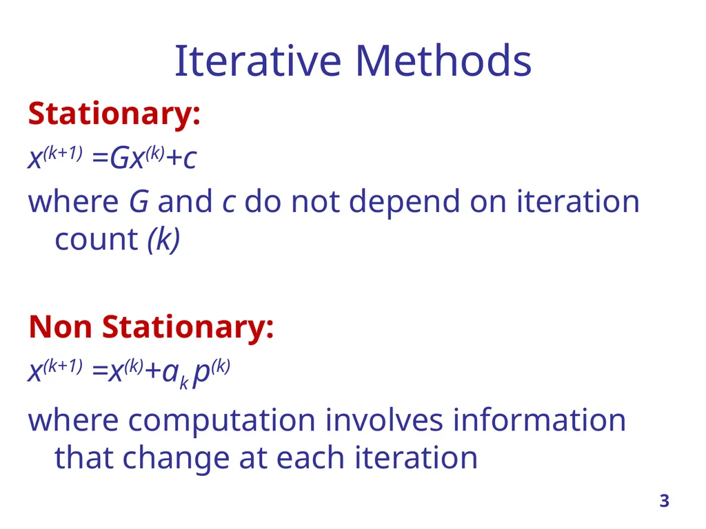 Linear Systems – Iterative methods Jacobi Method - slide 3 of 69