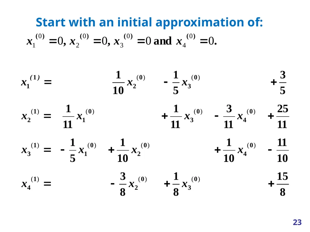 Linear Systems – Iterative methods Jacobi Method - slide 23 of 69
