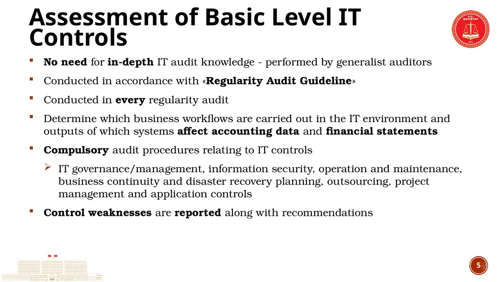TCA’s Experience in IT Audit IT Audit Group - slide 5 of 29