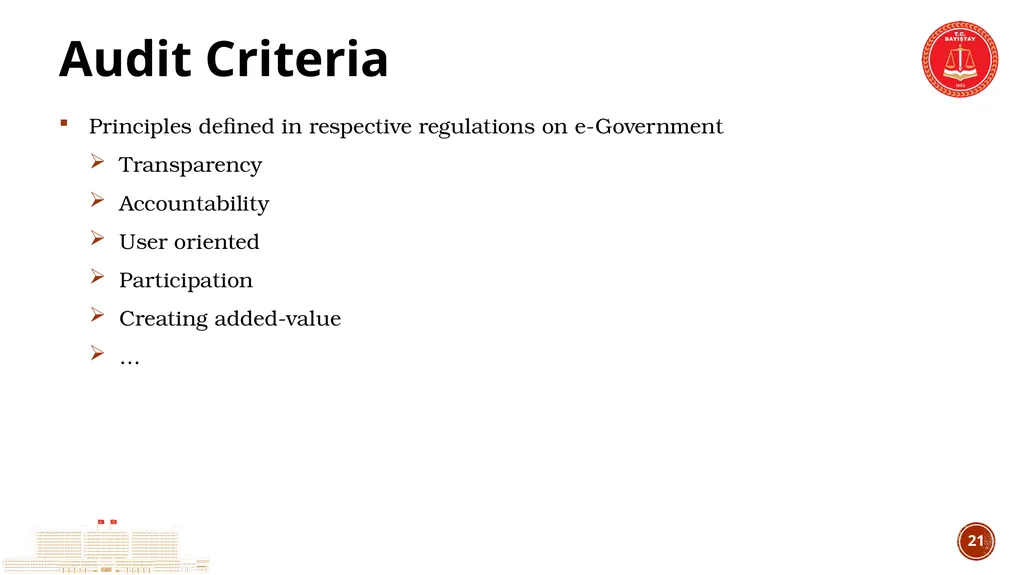 TCA’s Experience in IT Audit IT Audit Group - slide 21 of 29