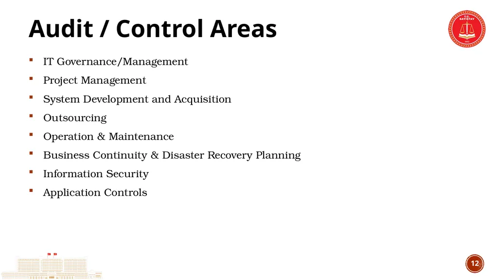 TCA’s Experience in IT Audit IT Audit Group - slide 12 of 29