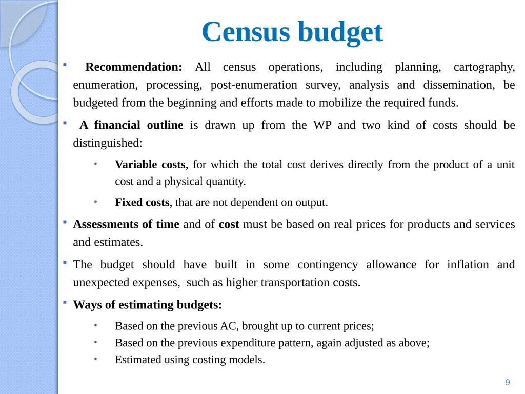 Eloi OUEDRAOGO Statistician, Agricultural Census - slide 9 of 33