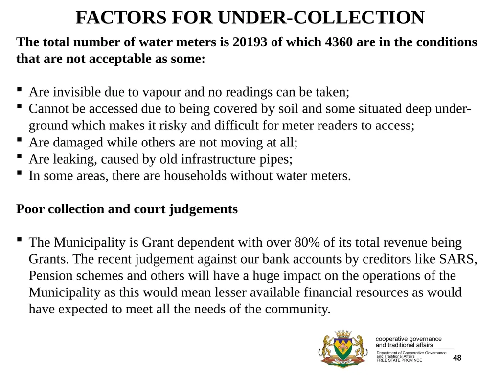 1 PORFOLIO COMMITTEE ON COOPERATIVE GOVERNANCE AND - slide 48 of 103