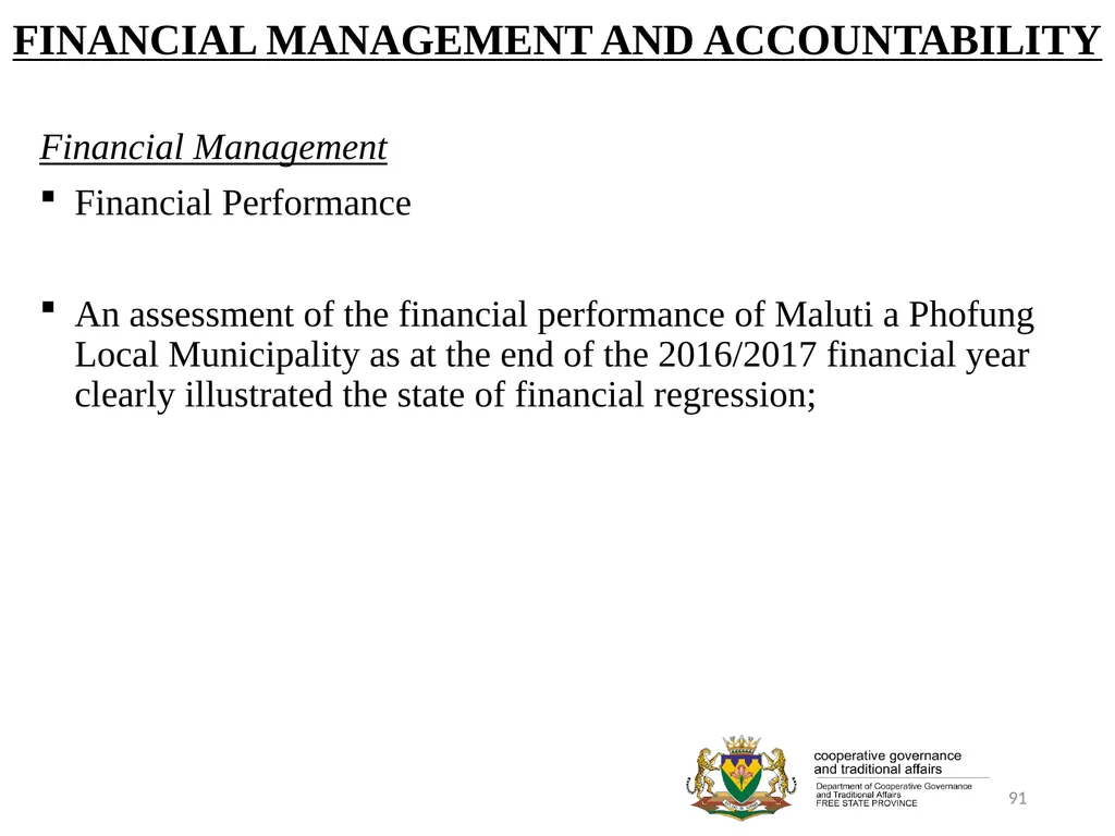 1 PORFOLIO COMMITTEE ON COOPERATIVE GOVERNANCE AND - slide 91 of 103
