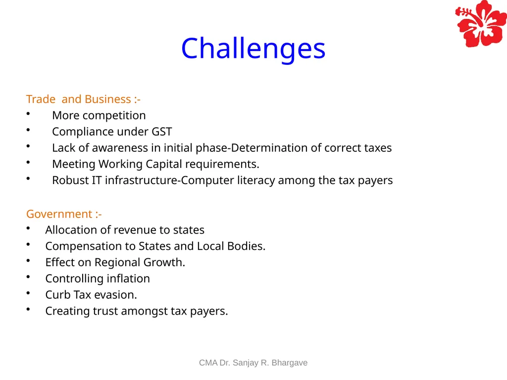 Compiled by CMA Dr. Sanjay R. Bhargave. Value - slide 14 of 23