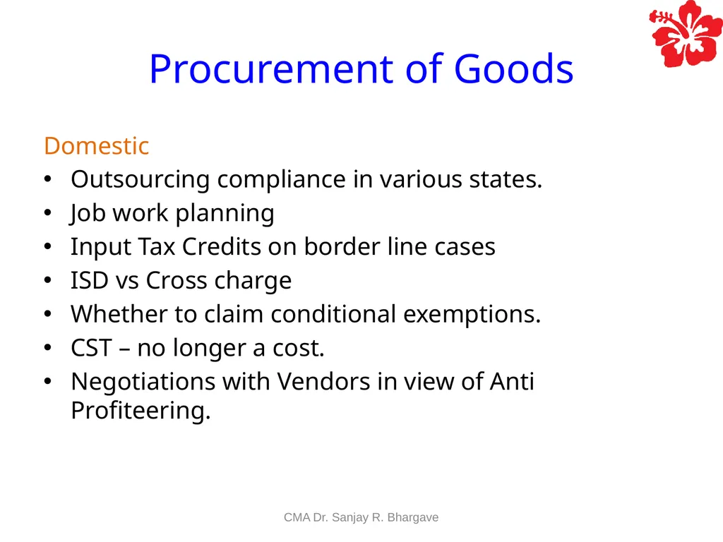 Compiled by CMA Dr. Sanjay R. Bhargave. Value - slide 19 of 23