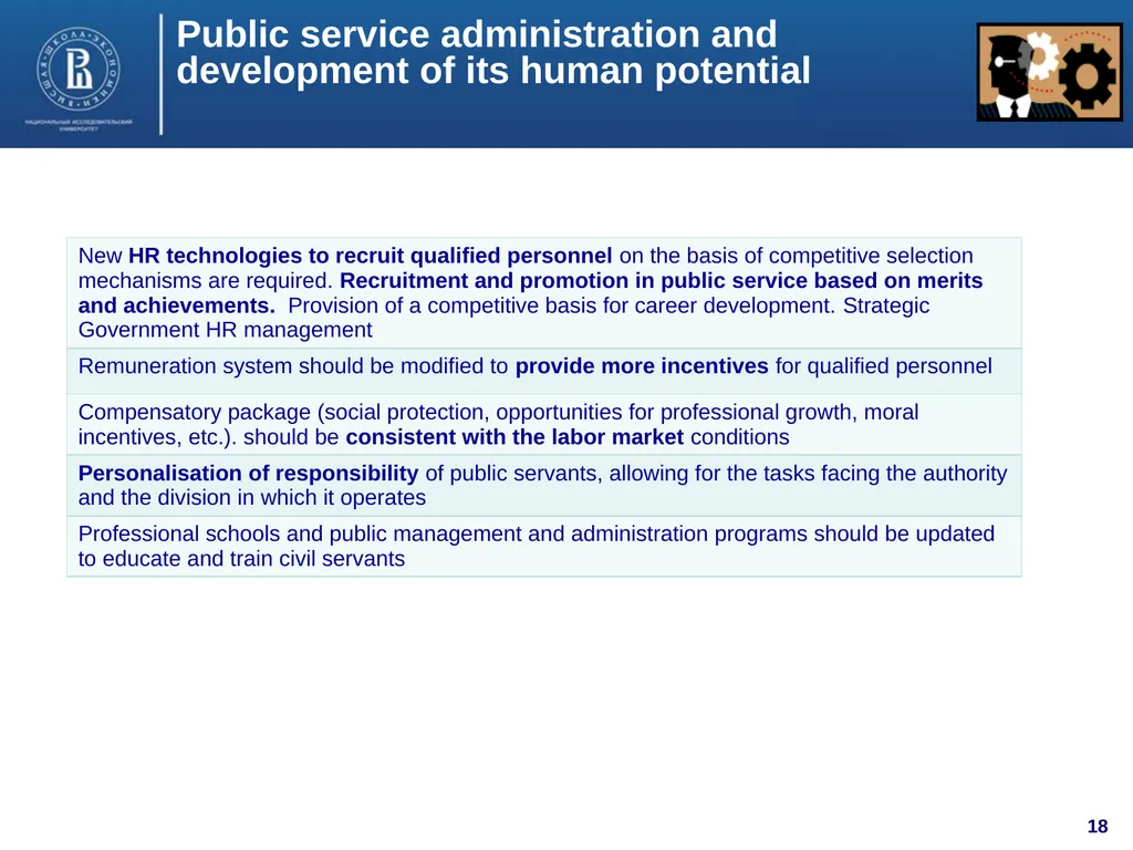 Public Administration Development in Russia: Major - slide 18 of 19