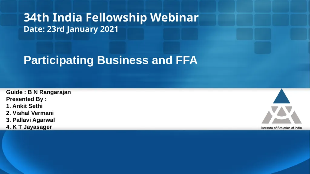 Participating Business and FFA Guide : B N - slide 1 of 34