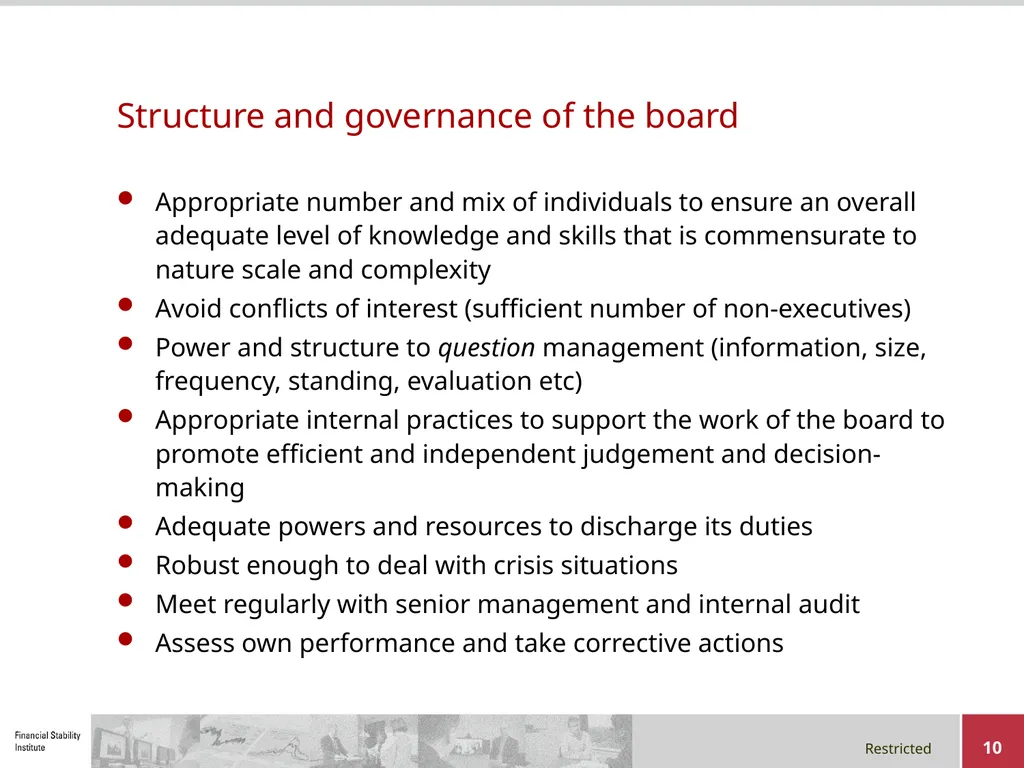 Corporate Governance in a Group Context Regional - slide 10 of 20