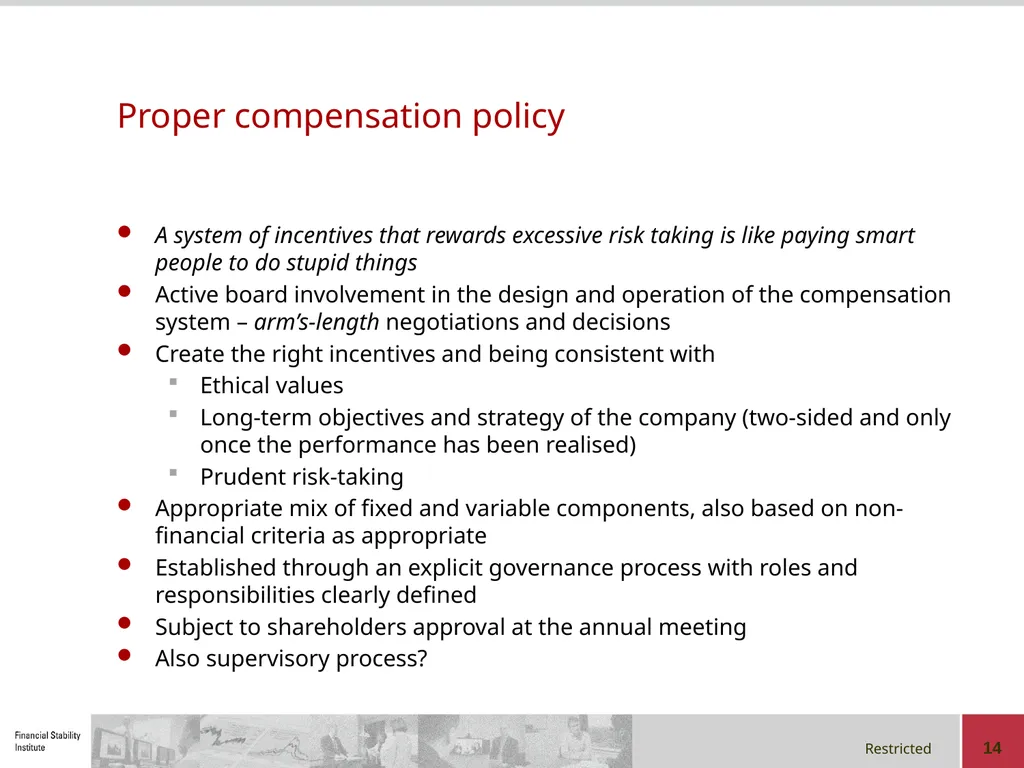 Corporate Governance in a Group Context Regional - slide 14 of 20