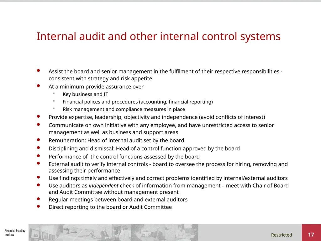 Corporate Governance in a Group Context Regional - slide 17 of 20