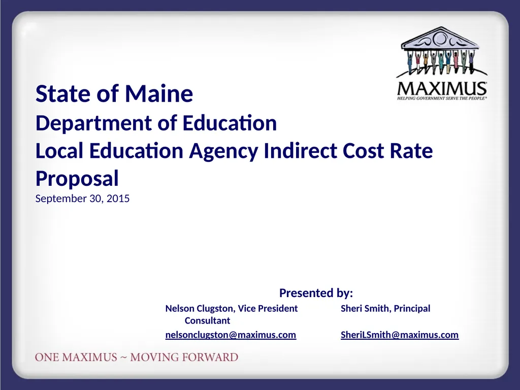 State of Maine Department of Education Local