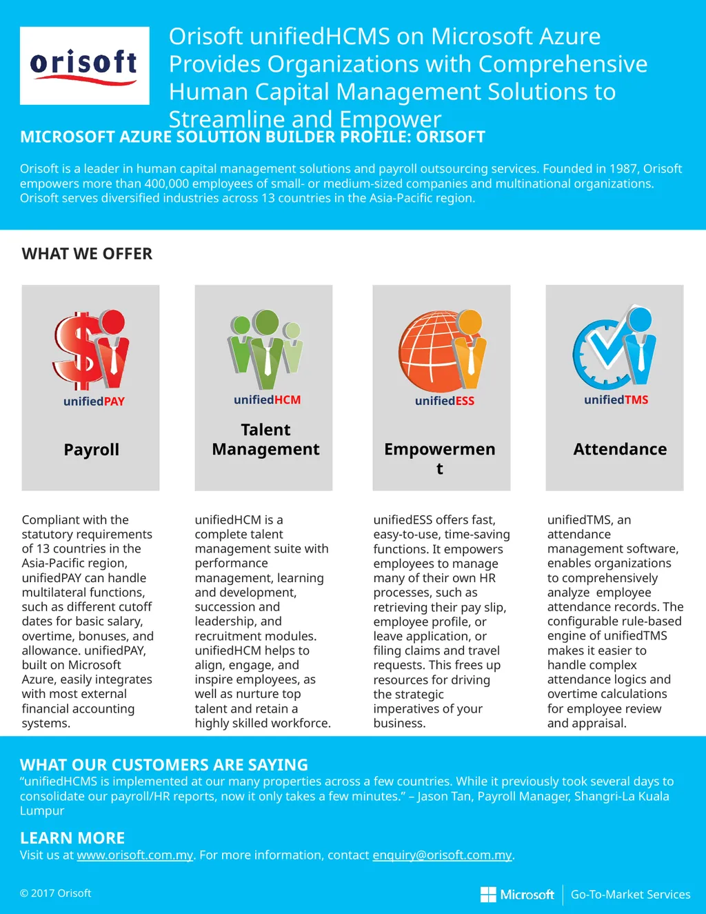 MICROSOFT AZURE SOLUTION BUILDER PROFILE: ORISOFT