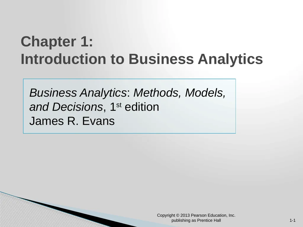 Chapter 1: Introduction to Business Analytics