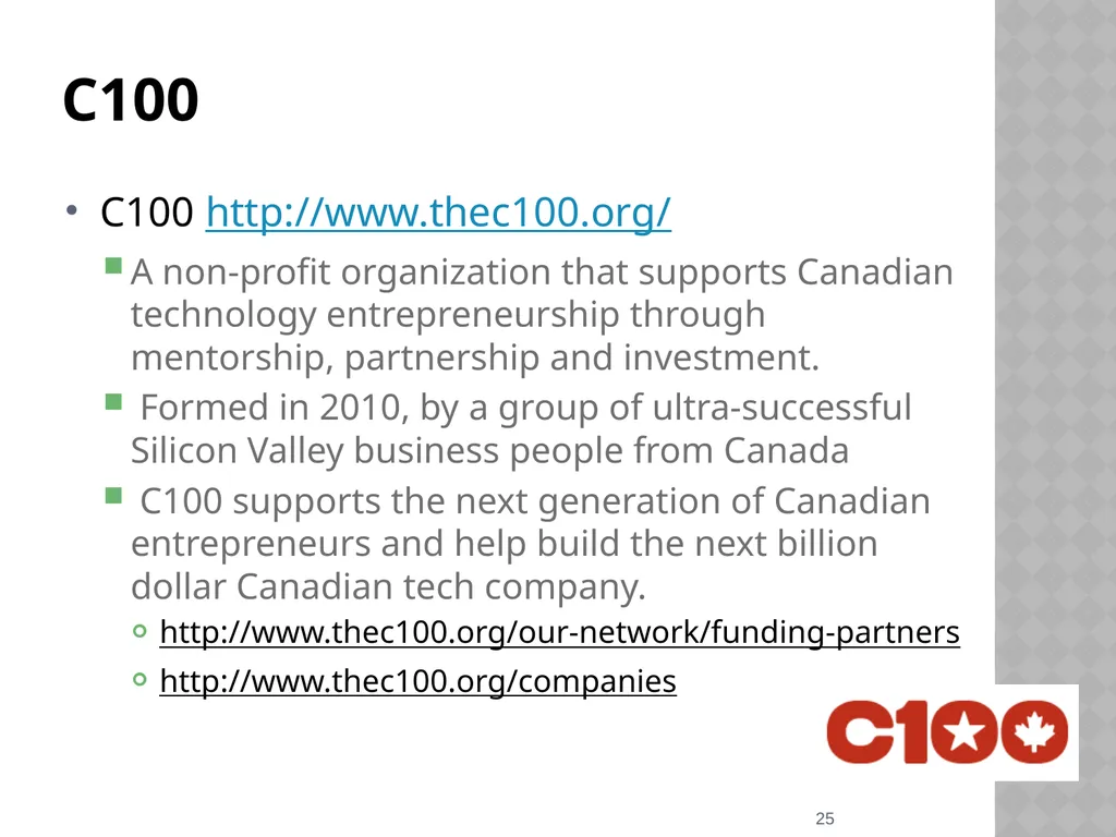 Silicon valley (SV) and Canadian IT ventures - slide 25 of 25