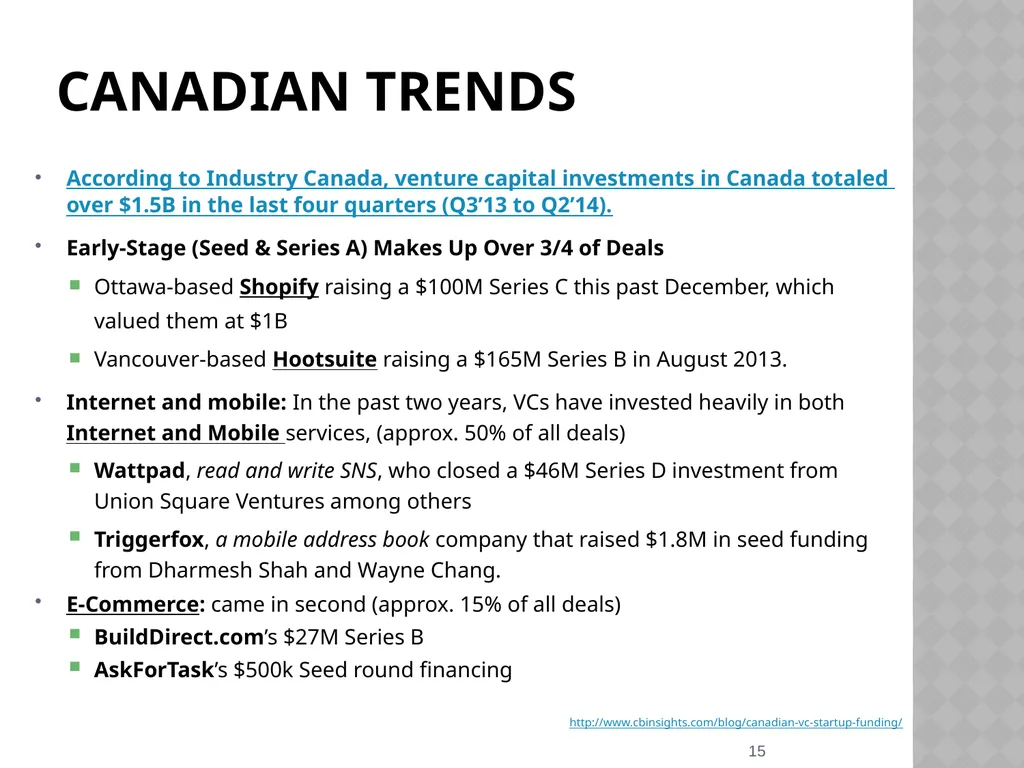 Silicon valley (SV) and Canadian IT ventures - slide 15 of 25