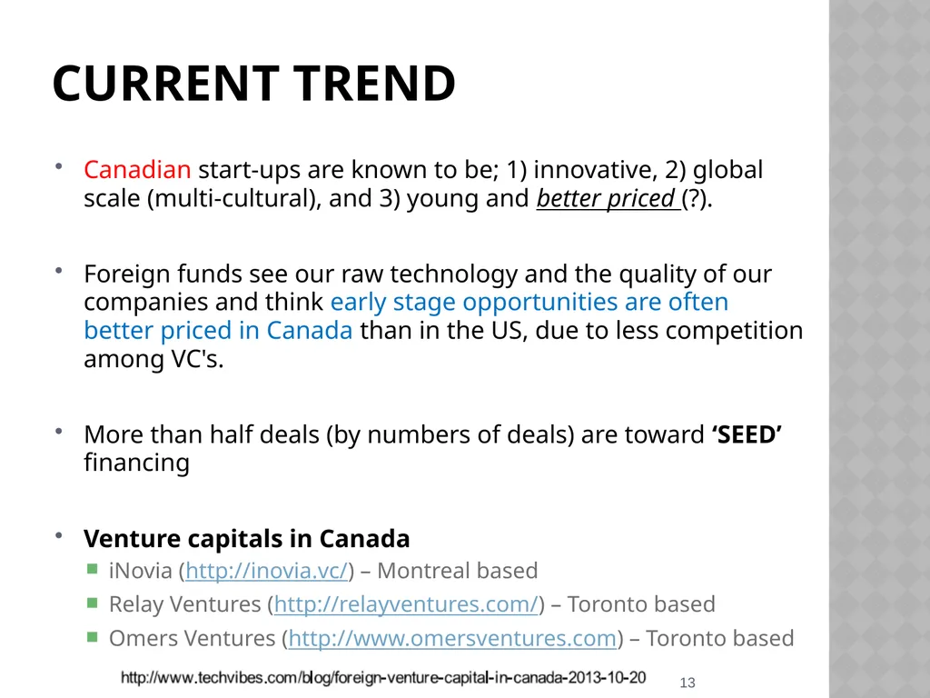 Silicon valley (SV) and Canadian IT ventures - slide 13 of 25