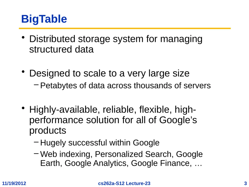 EECS 262a Advanced Topics in Computer Systems - slide 3 of 54