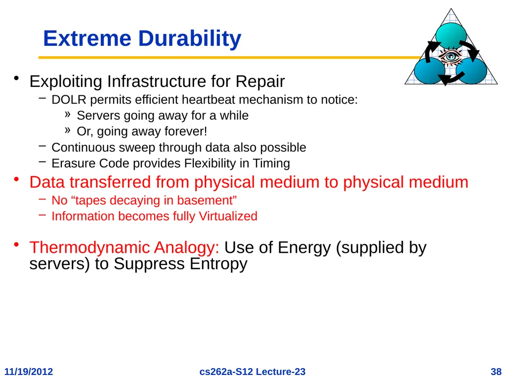 EECS 262a Advanced Topics in Computer Systems - slide 38 of 54