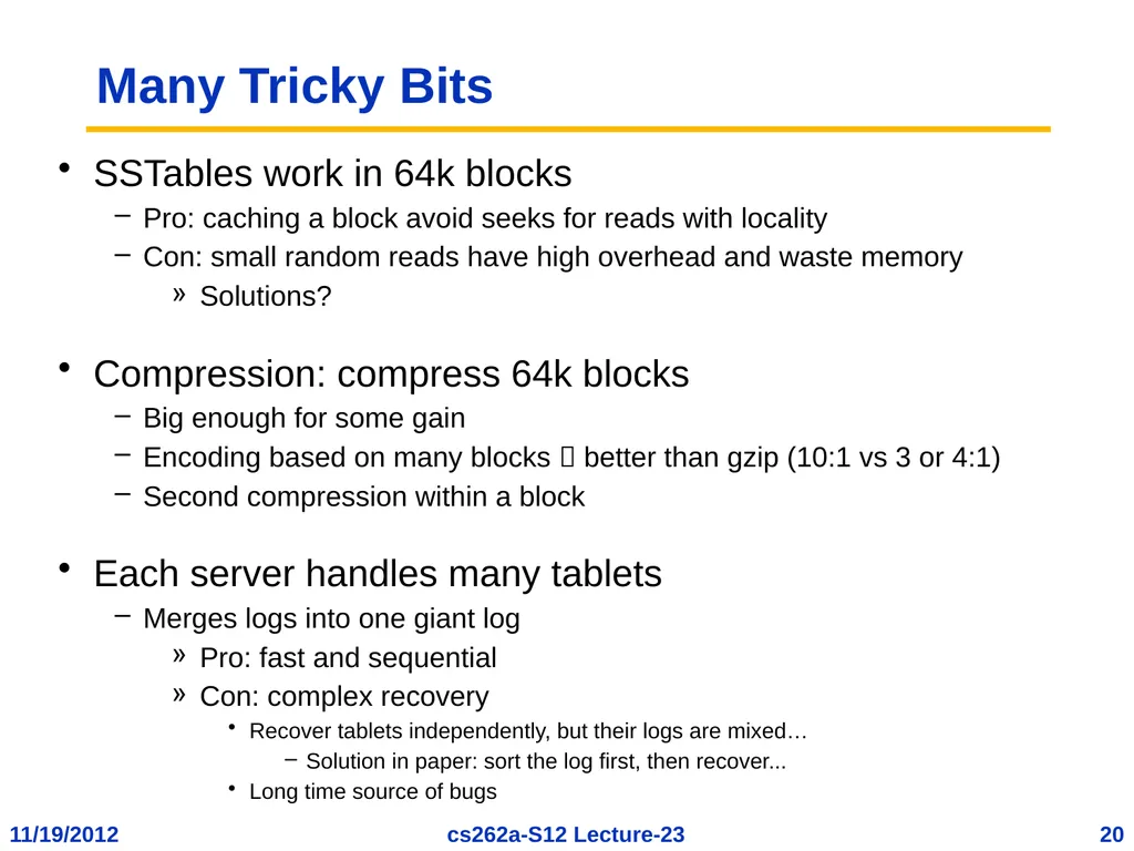 EECS 262a Advanced Topics in Computer Systems - slide 20 of 54