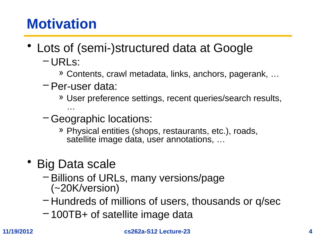 EECS 262a Advanced Topics in Computer Systems - slide 4 of 54