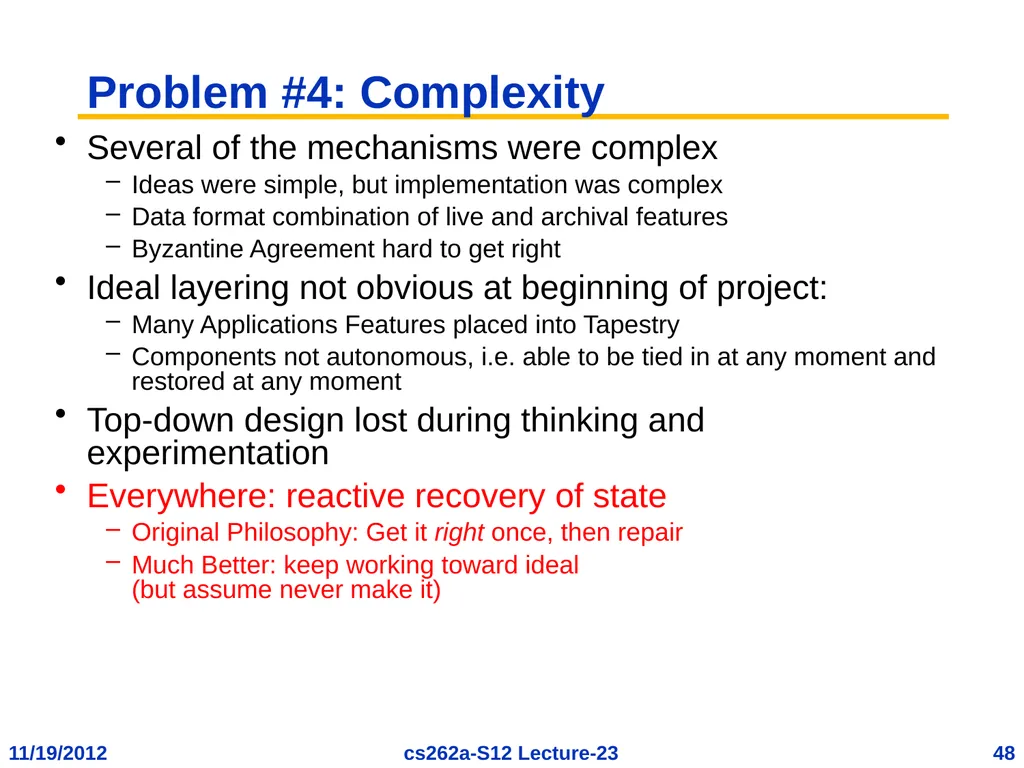 EECS 262a Advanced Topics in Computer Systems - slide 48 of 54