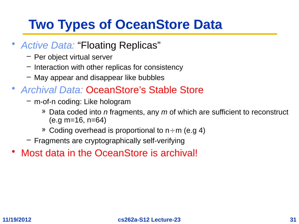 EECS 262a Advanced Topics in Computer Systems - slide 31 of 54