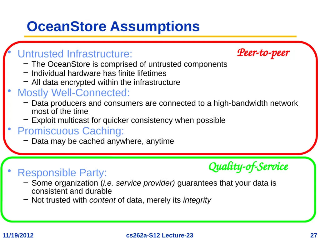 EECS 262a Advanced Topics in Computer Systems - slide 27 of 54