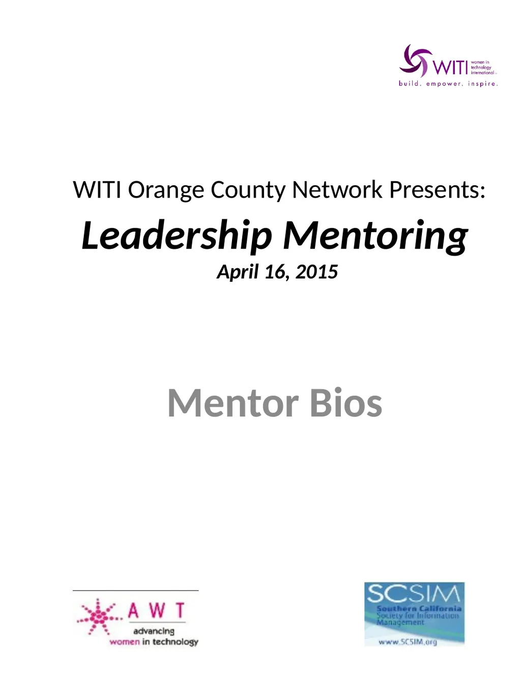 WITI Orange County Network Presents: Leadership