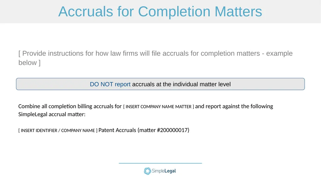 Template Law Firm Accruals Training How to Use - slide 13 of 15