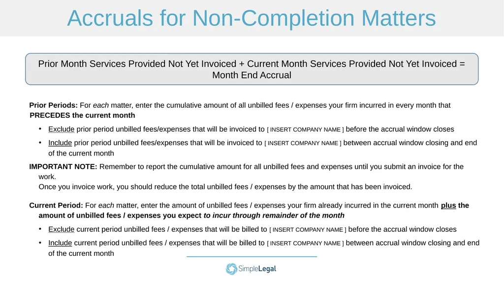 Template Law Firm Accruals Training How to Use - slide 9 of 15
