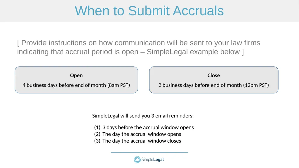 Template Law Firm Accruals Training How to Use - slide 6 of 15