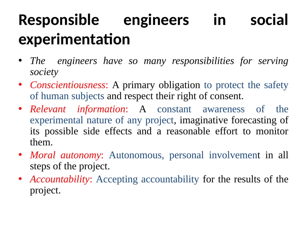 Unit – III ENGINEERING AS SOCIAL EXPERIMENTATION - slide 13 of 50