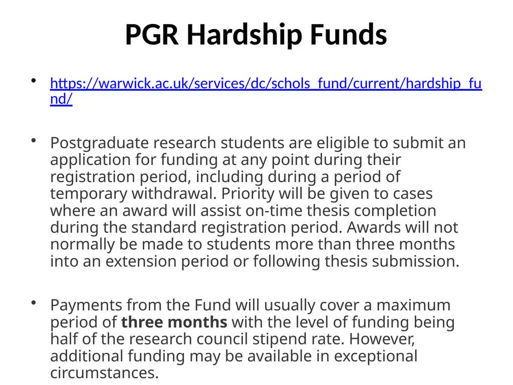 PGR Induction ADMIN  SSLC: One from each degree: - slide 8 of 17