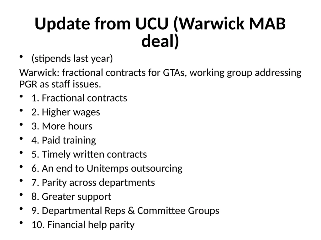 PGR Induction ADMIN  SSLC: One from each degree: - slide 10 of 17