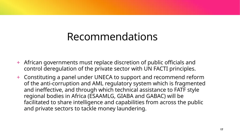Study on Intensifying the fight against corruption - slide 17 of 24