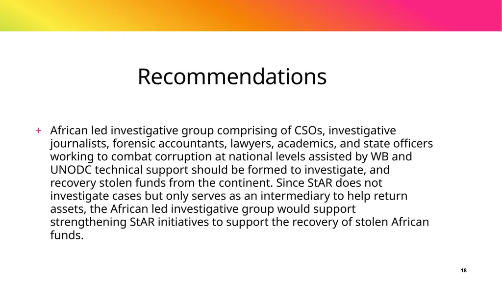 Study on Intensifying the fight against corruption - slide 18 of 24