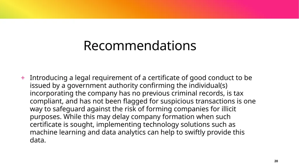 Study on Intensifying the fight against corruption - slide 20 of 24