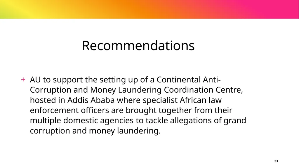 Study on Intensifying the fight against corruption - slide 23 of 24