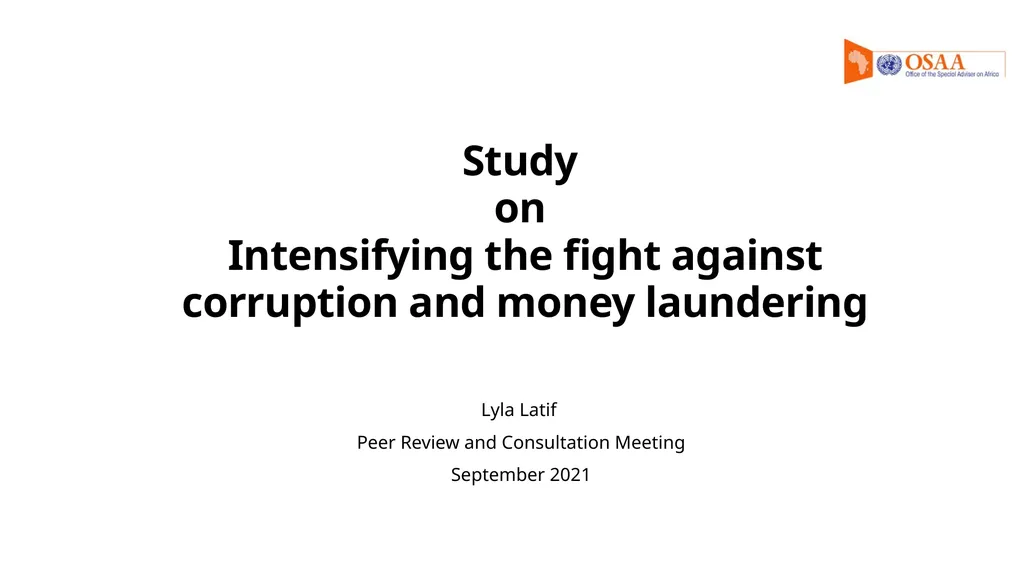 Study on Intensifying the fight against corruption - slide 1 of 24