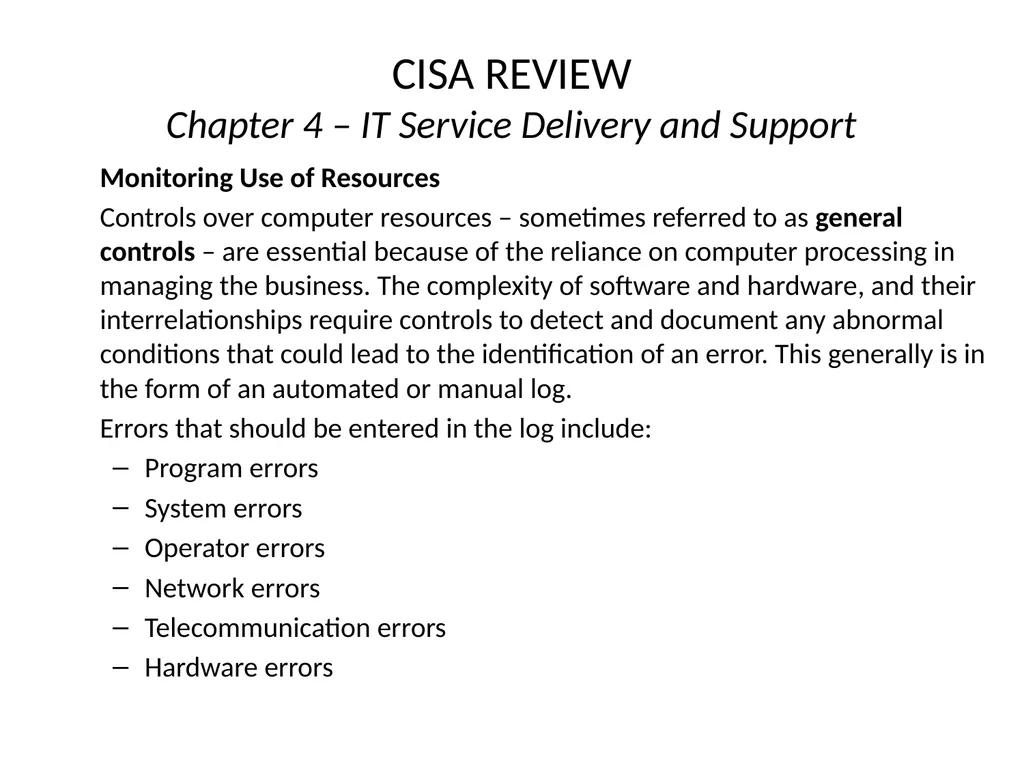 CISA REVIEW The material provided in this slide - slide 13 of 38