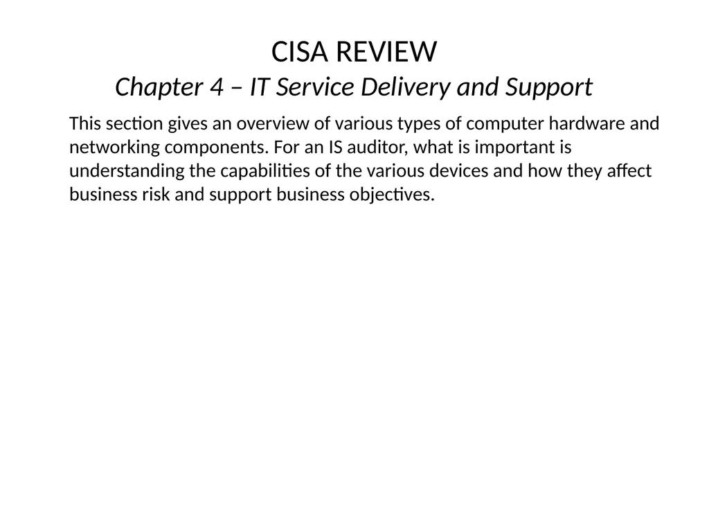 CISA REVIEW The material provided in this slide - slide 15 of 38