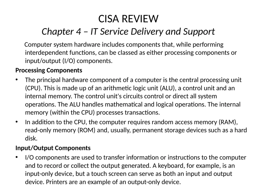 CISA REVIEW The material provided in this slide - slide 16 of 38